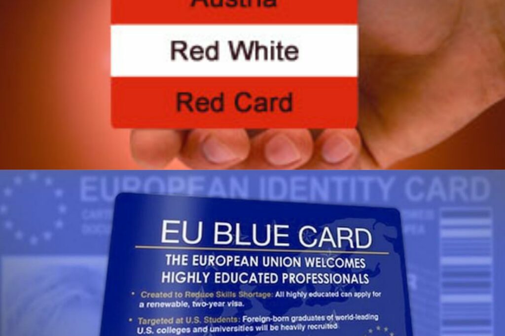 مقایسه کارت قرمز سفید قرمز با بلو کارت اتریش