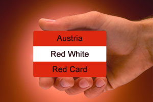 کارت قرمز سفید قرمز اتریش برای ویزای کاری